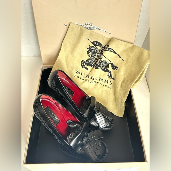 BURBERRY Prorsum Thomond 130 Tassels Platform Pumps Black Mocassin New in/Box - Picture 11 of 14